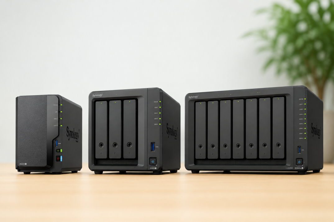 Drei Synology DiskStation Modelle